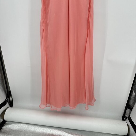 JVN BY JOVANI maxi dress strapless beaded sequins formal chiffon pink scarf 10 - Picture 8 of 10